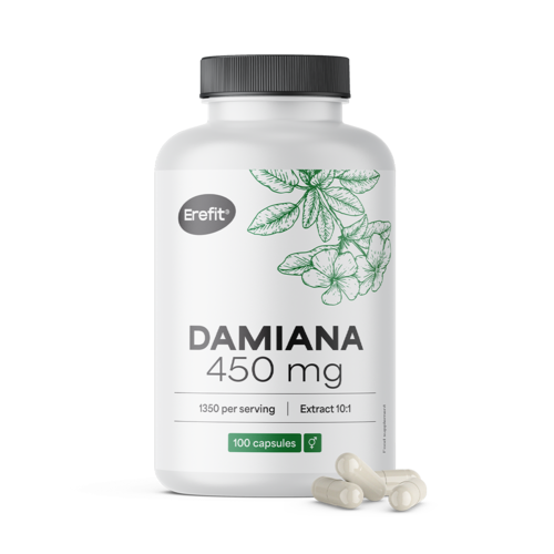 Damiana 450 mg – extract 10:1, 100 capsules