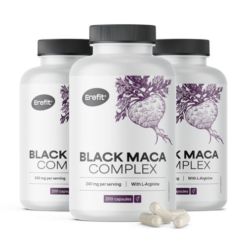 3x Zwarte Maca complex, totaal 600 capsules